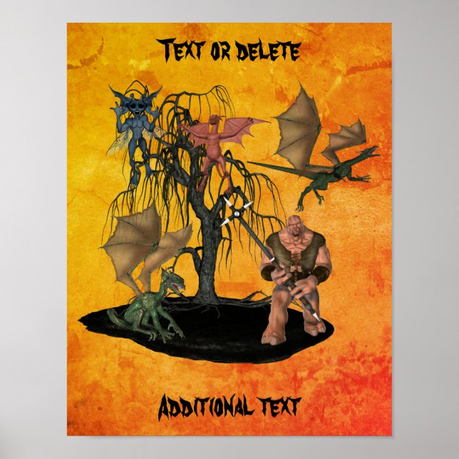 Halloween Goblin Creatures Personalised  Poster (Front)