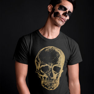 Halloween Gold Skull   T-shirt   Men