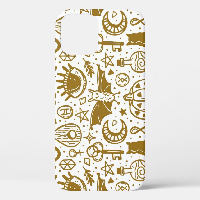 Halloween golden ink, seamless silhouette pattern. Case-Mate iPhone case (Back)