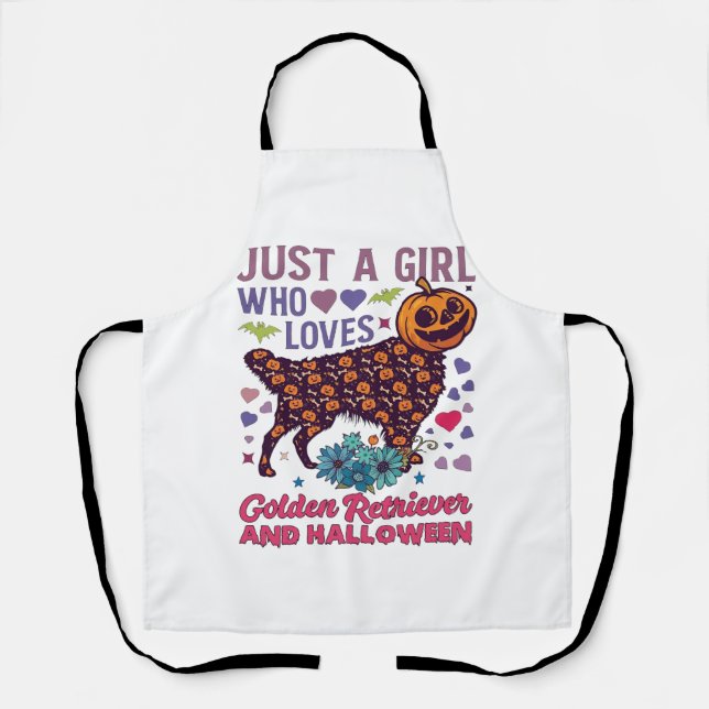 Halloween Golden Retriever_1 Apron (Front)