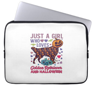 Halloween Golden Retriever_1 Laptop Sleeve