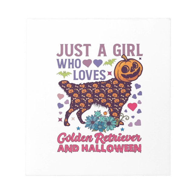 Halloween Golden Retriever_1 Notepad (Front)