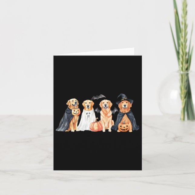 Halloween Golden Retriever Dog  Card (Front)