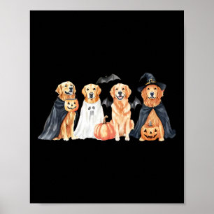 Halloween Golden Retriever Dog  Poster