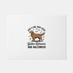 Halloween Golden Retriever Girl Dog Mum Vintage Ar Doormat