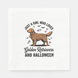 Halloween Golden Retriever Girl Dog Mum Vintage Ar Napkin