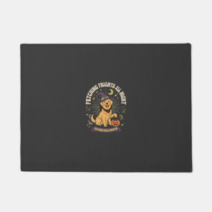 Halloween Golden Retriever Pumpkin Mischief Doormat