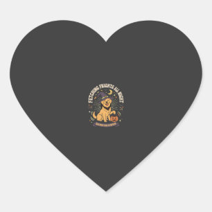 Halloween Golden Retriever Pumpkin Mischief Heart Sticker