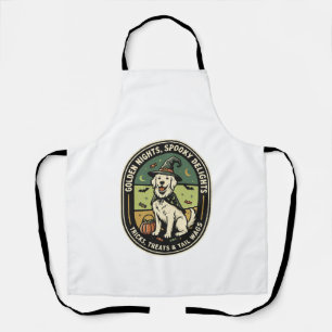 Halloween Golden Retriever Spooky Night Club Apron