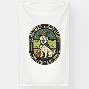 Halloween Golden Retriever Spooky Night Club Banner