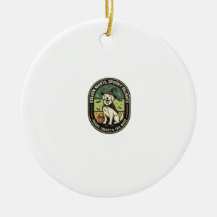 Halloween Golden Retriever Spooky Night Club Ceramic Tree Decoration