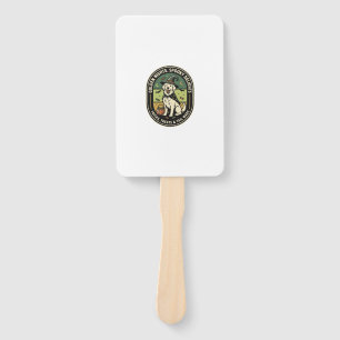 Halloween Golden Retriever Spooky Night Club Hand Fan