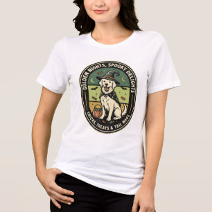 Halloween Golden Retriever Spooky Night Club Tri-Blend Shirt