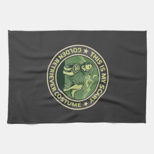 Halloween Golden Retriever This is my Scary_1 Tea Towel