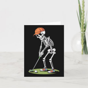 Halloween Golfer Golf Player Skeleton Golf Funny M Card