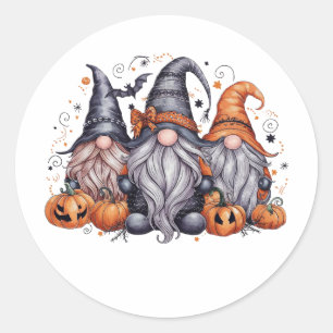 Halloween gonks classic round sticker