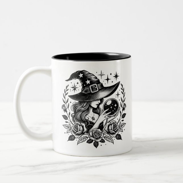 Halloween Good Witch Two-Tone Coffee Mug (Left)