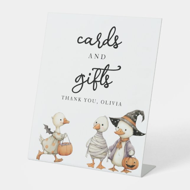Halloween Goose Cards anf Gifts Sign personalised (Front)