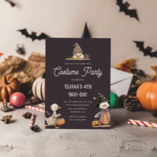 Halloween Goose Grey Kids Birthday Costume Party  Invitation