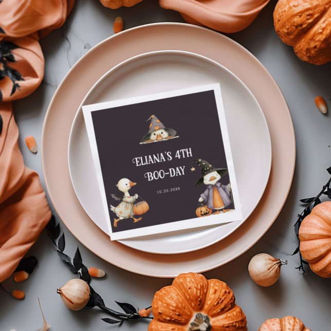 Halloween Goose Grey Kids Birthday Costume Party  Napkin (Creator Uploaded)