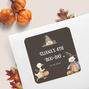 Halloween Goose Kids Birthday Costume Party Square Sticker