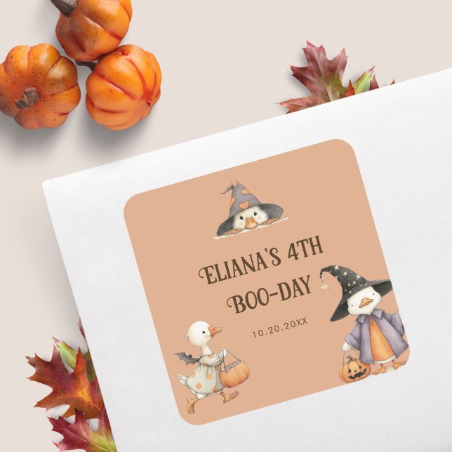 Halloween Goose Kids Birthday Costume Party  Square Sticker (Creator Uploaded)