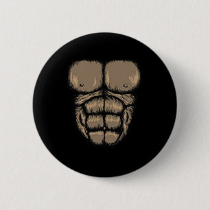 Halloween Gorilla Chest Costume Cute Monkey Muscle 6 Cm Round Badge