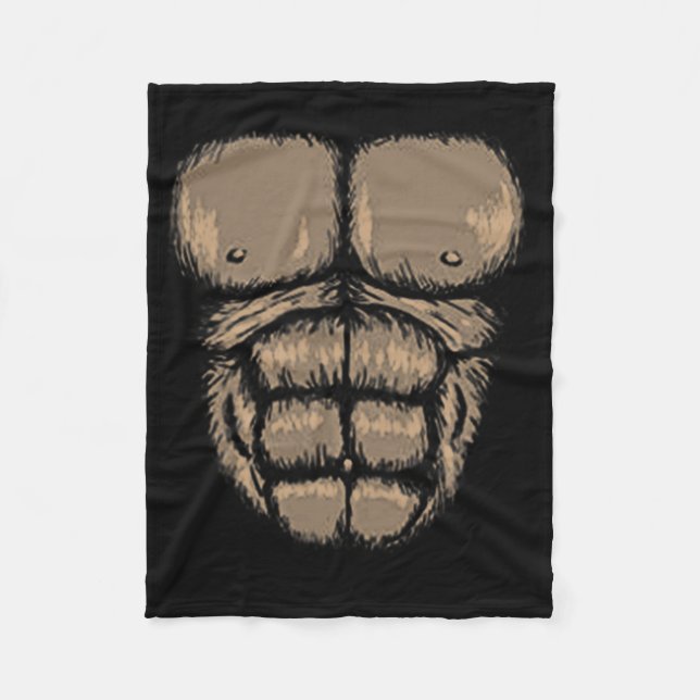 Halloween Gorilla Chest Costume Cute Monkey Muscle Fleece Blanket (Front)