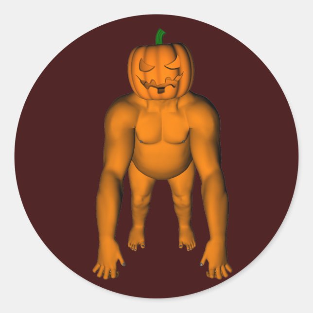 Halloween Gorilla Classic Round Sticker (Front)