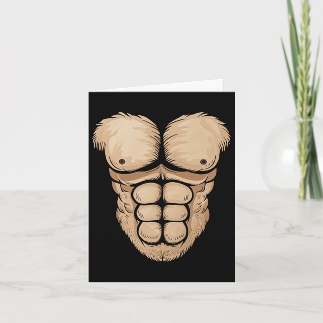 Halloween Gorilla Monkey Belly Chest Costume Men B Card (Front)