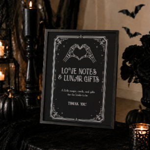 Halloween Goth Bridal Shower Cards and Gifts Poster