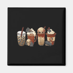 Halloween Goth girl coffee pumpkin spice latte ice Magnet