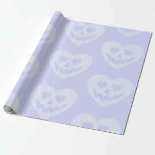 halloween goth valentine creepy heart purple wrapping paper