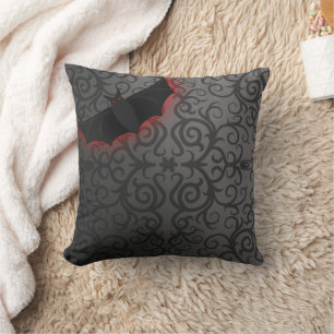 Halloween Gothic Bat Blooms Twilight Cover Cushion