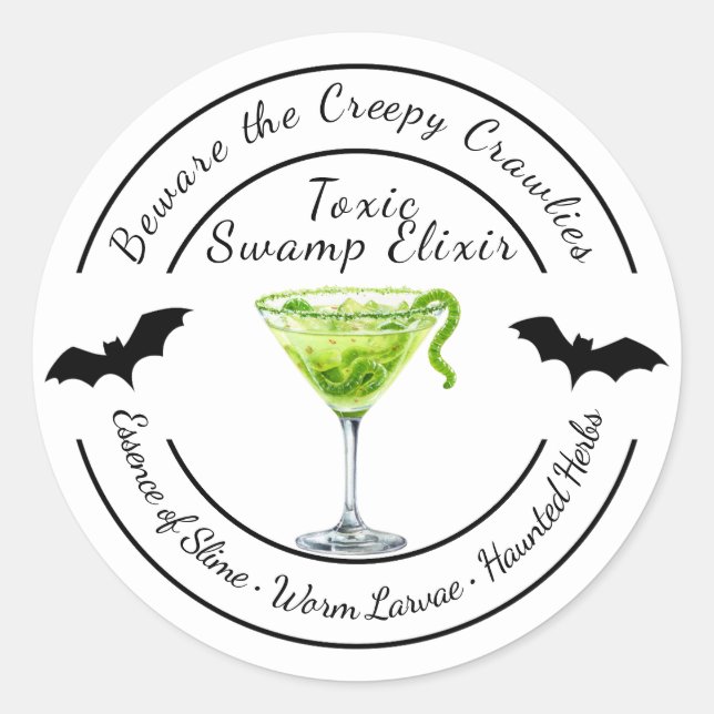 Halloween Gothic | Haunted Slime Drink | Spooky Gr Classic Round Sticker (Front)