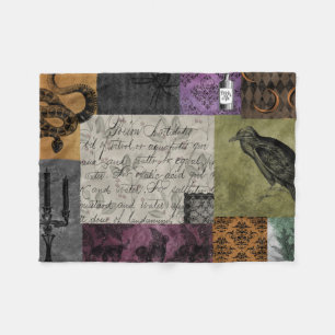 Halloween Gothic Mediaeval Spooky Apothecary Art Fleece Blanket