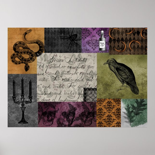 Halloween Gothic Medieval Spooky Apothecary Art Poster (Front)