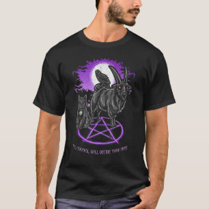 Halloween Gothic Pentagram Animals Black Goat Demo T-Shirt