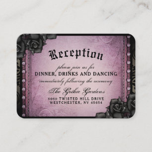 Halloween Gothic Purple Black 3.5 x 2.5 Reception  Enclosure Card