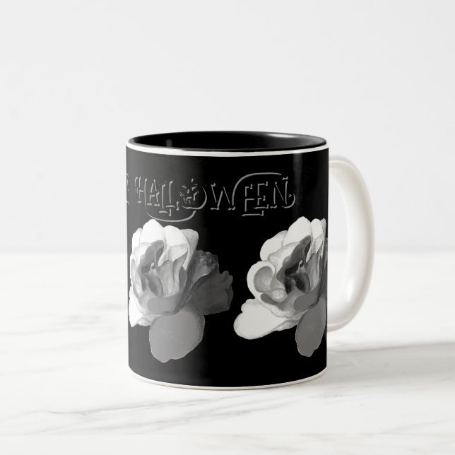 Halloween Gothic Rose Two-Tone Coffee Mug (Front Right)