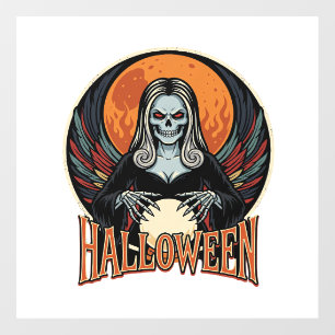 Halloween Gothic Skeleton Fortune Teller Vector Ar