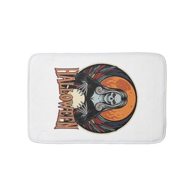 Halloween Gothic Skeleton Fortune Teller Vector Ar Bath Mat (Front)