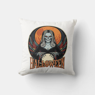 Halloween Gothic Skeleton Fortune Teller Vector Ar Cushion