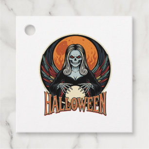 Halloween Gothic Skeleton Fortune Teller Vector Ar Favour Tags