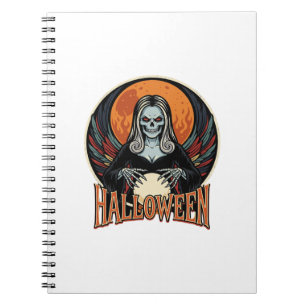 Halloween Gothic Skeleton Fortune Teller Vector Ar Notebook