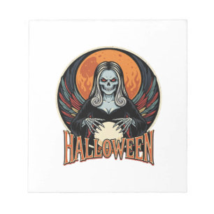 Halloween Gothic Skeleton Fortune Teller Vector Ar Notepad