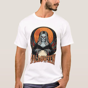 Halloween Gothic Skeleton Fortune Teller Vector Ar T-Shirt