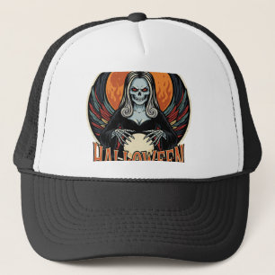 Halloween Gothic Skeleton Fortune Teller Vector Ar Trucker Hat