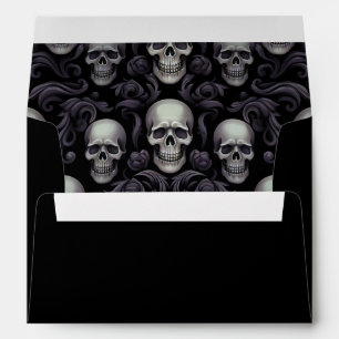 Halloween Gothic Skulls Return Address Envelope