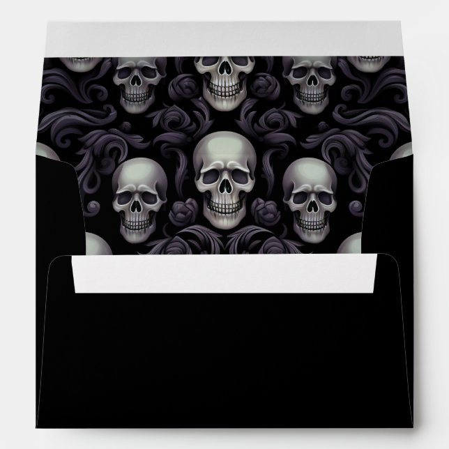 Halloween Gothic Skulls Return Address Envelope (Back (Bottom))